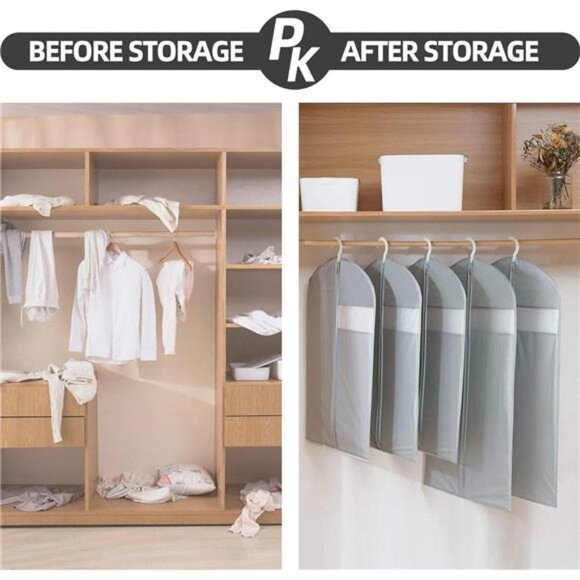 DressBags for Gowns Long,65''LongDress Clear GarmentBag(Set of 4, 23.3'' X 65'') - Picture 6 of 7